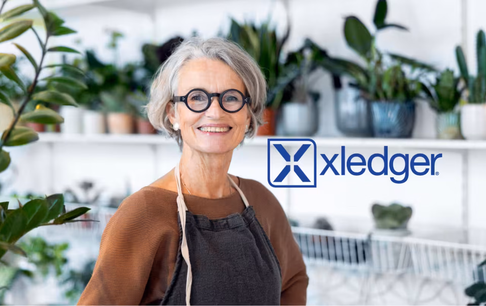 Eier av blomsterbutikk med logo til Xledger